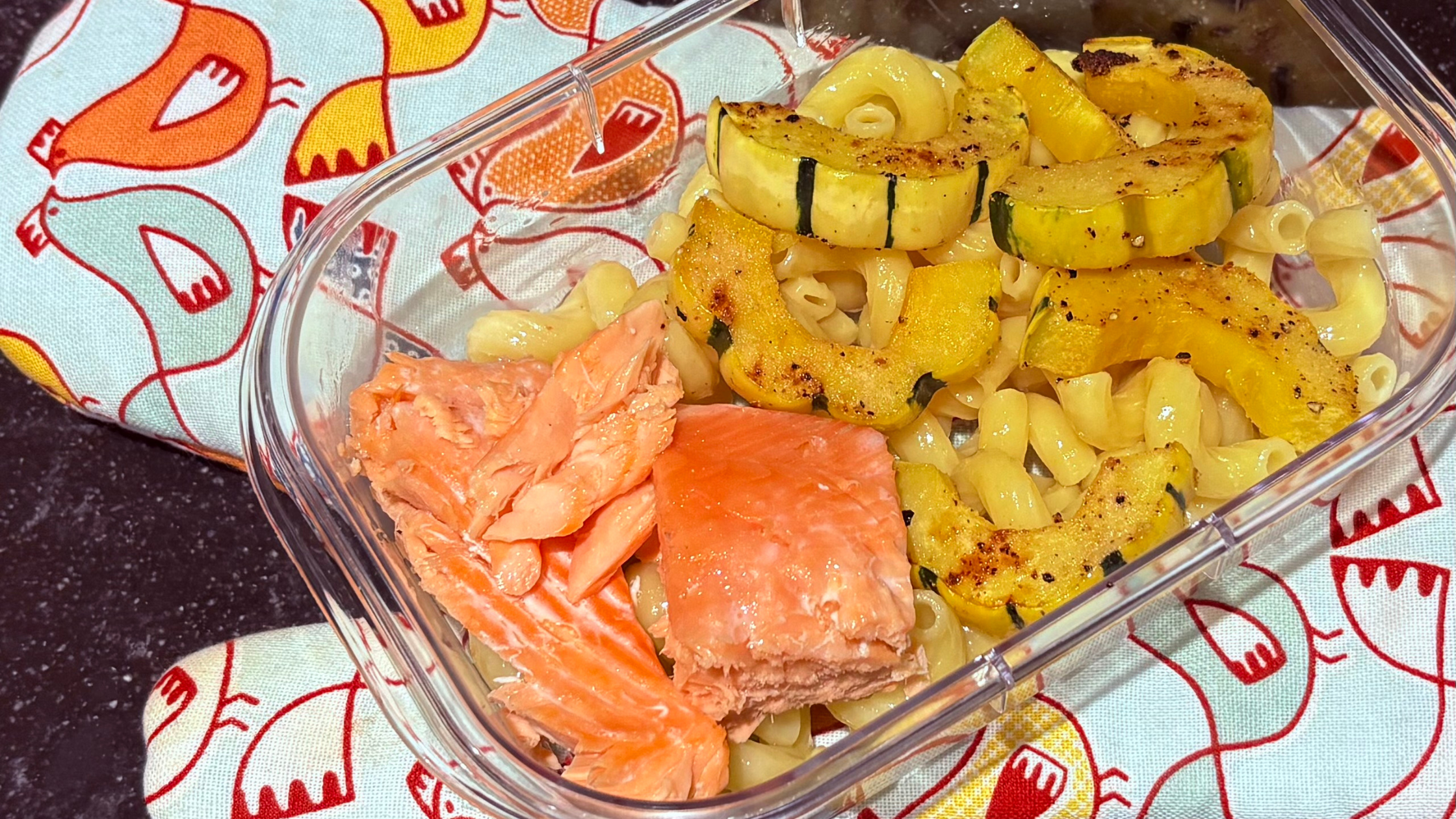 Salmon, Delicata Squash & Pasta